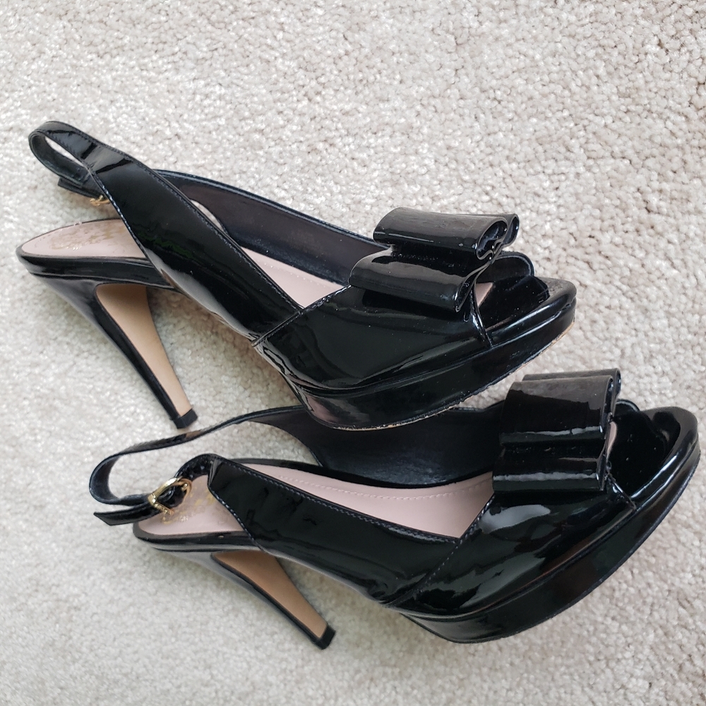 Vince Camuto Platform Black Patent Heels.